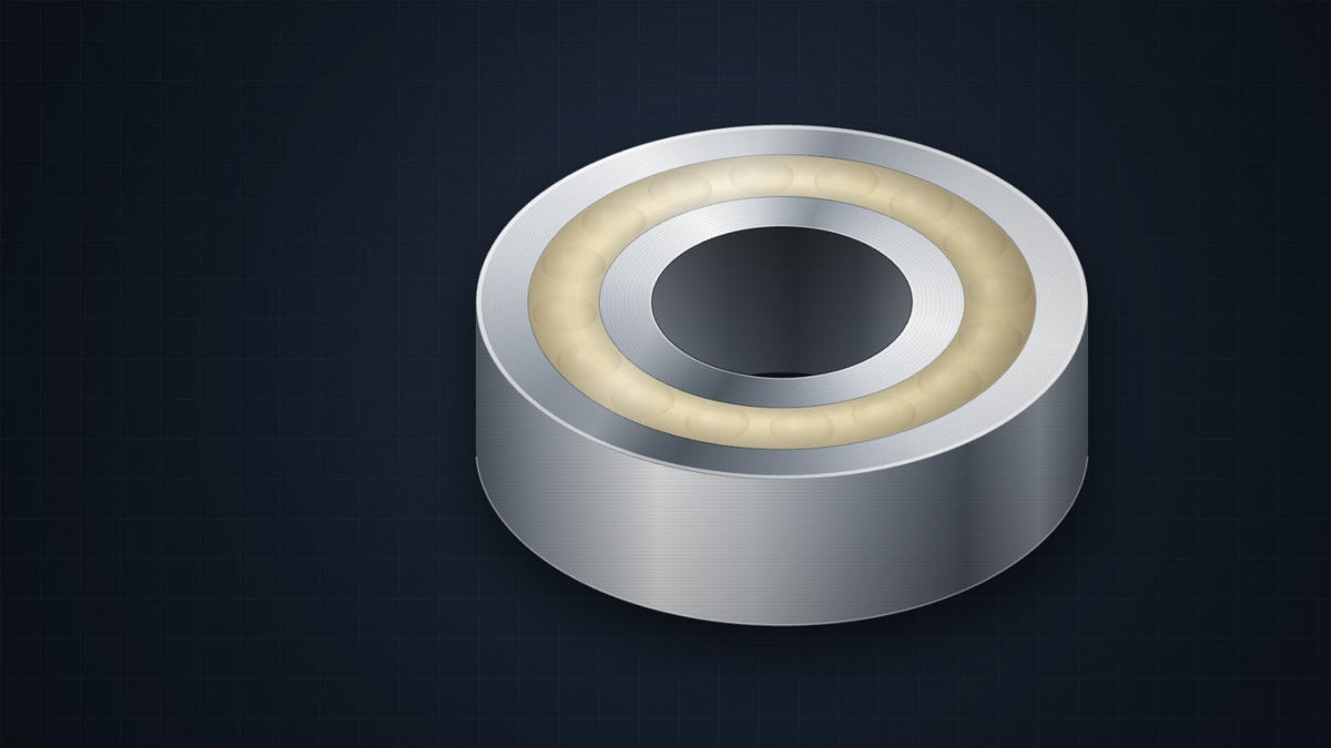 A 6204 deep groove ball bearing sealed with solid oil, shown for measuring bore, outside diameter and width