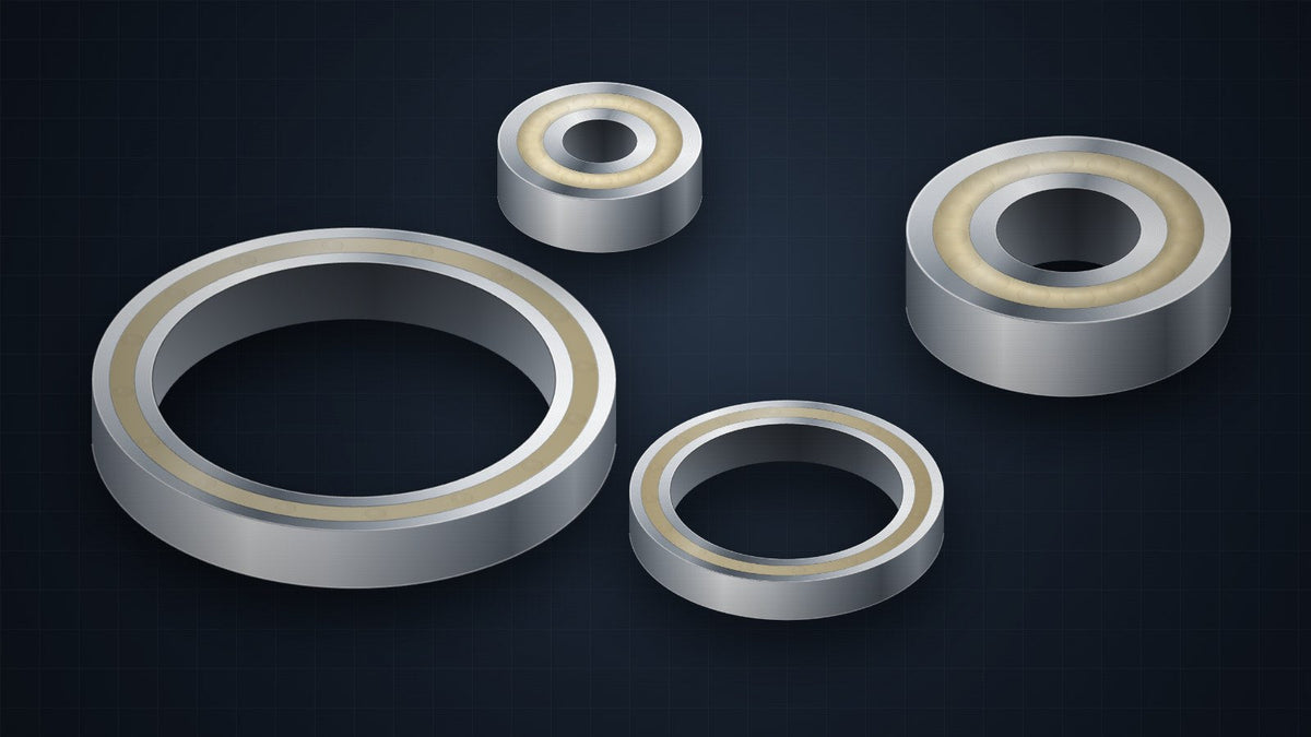 Thin section, ultra thin, inch R series and miniature solid oil bearings compared