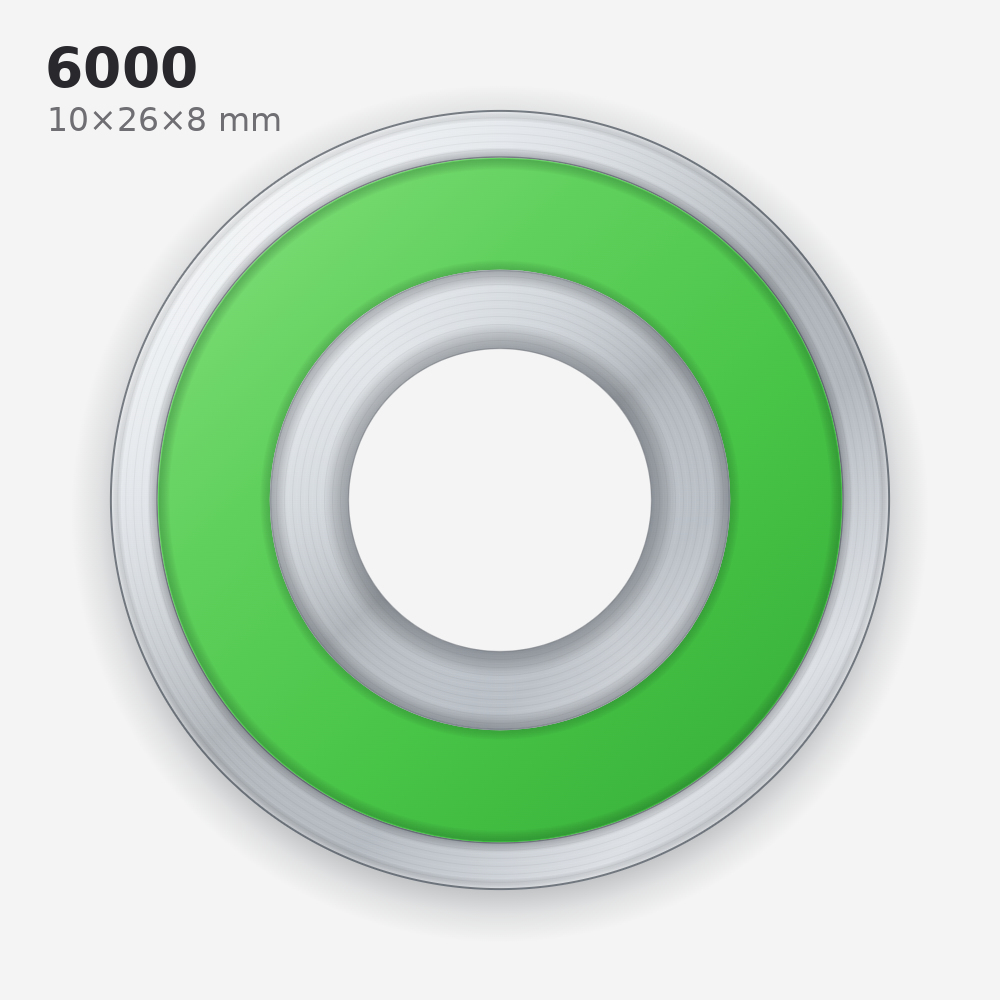 6000 Solid Oil Ball Bearing (10×26×8 mm)