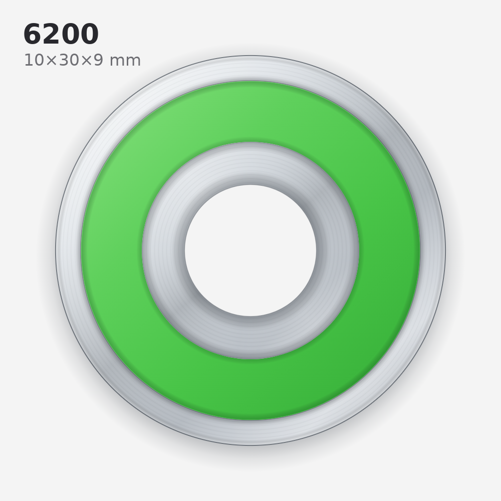 6200 Solid Oil Ball Bearing (10×30×9 mm)
