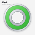 6306 Solid Oil Ball Bearing (30×72×19 mm)