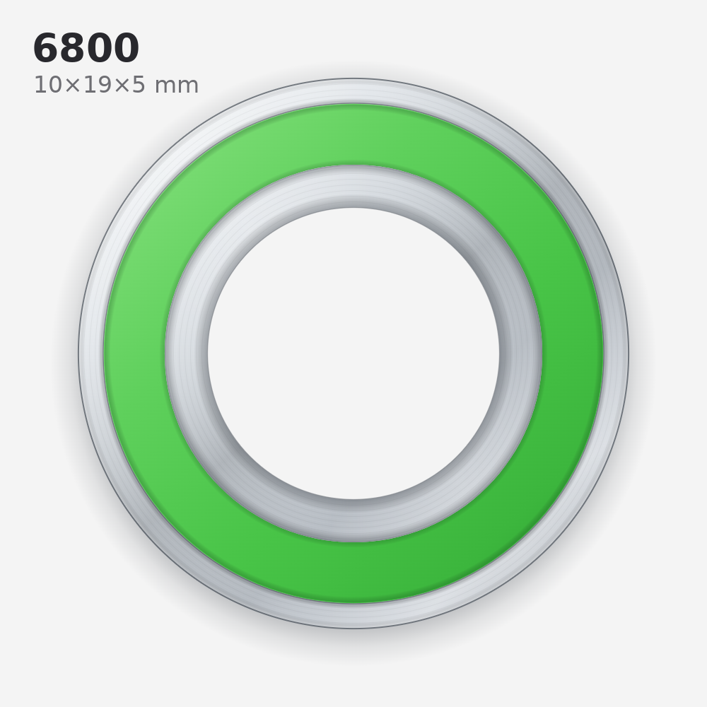 6800 Solid Oil Ball Bearing (10×19×5 mm)