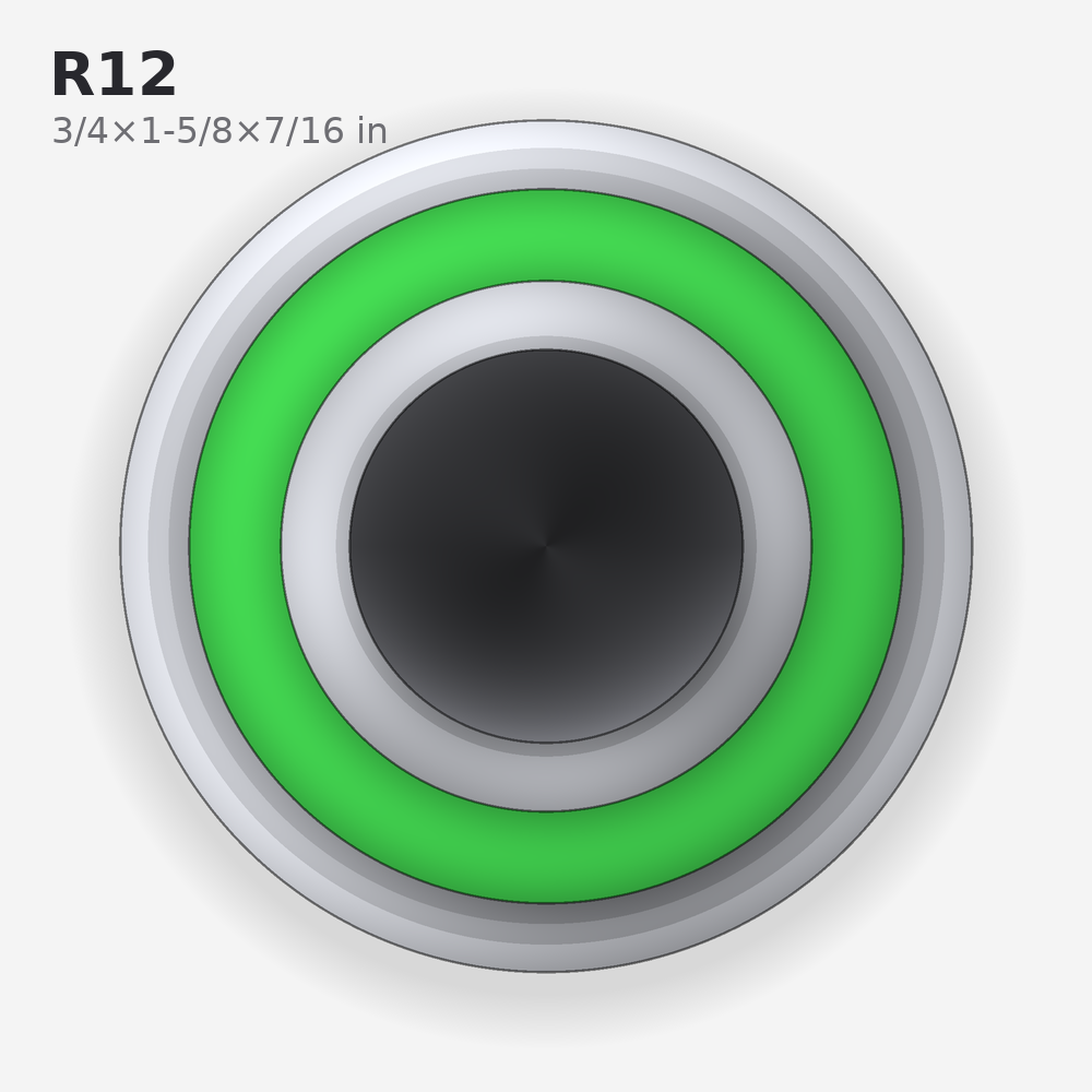 R12 solid oil bearing