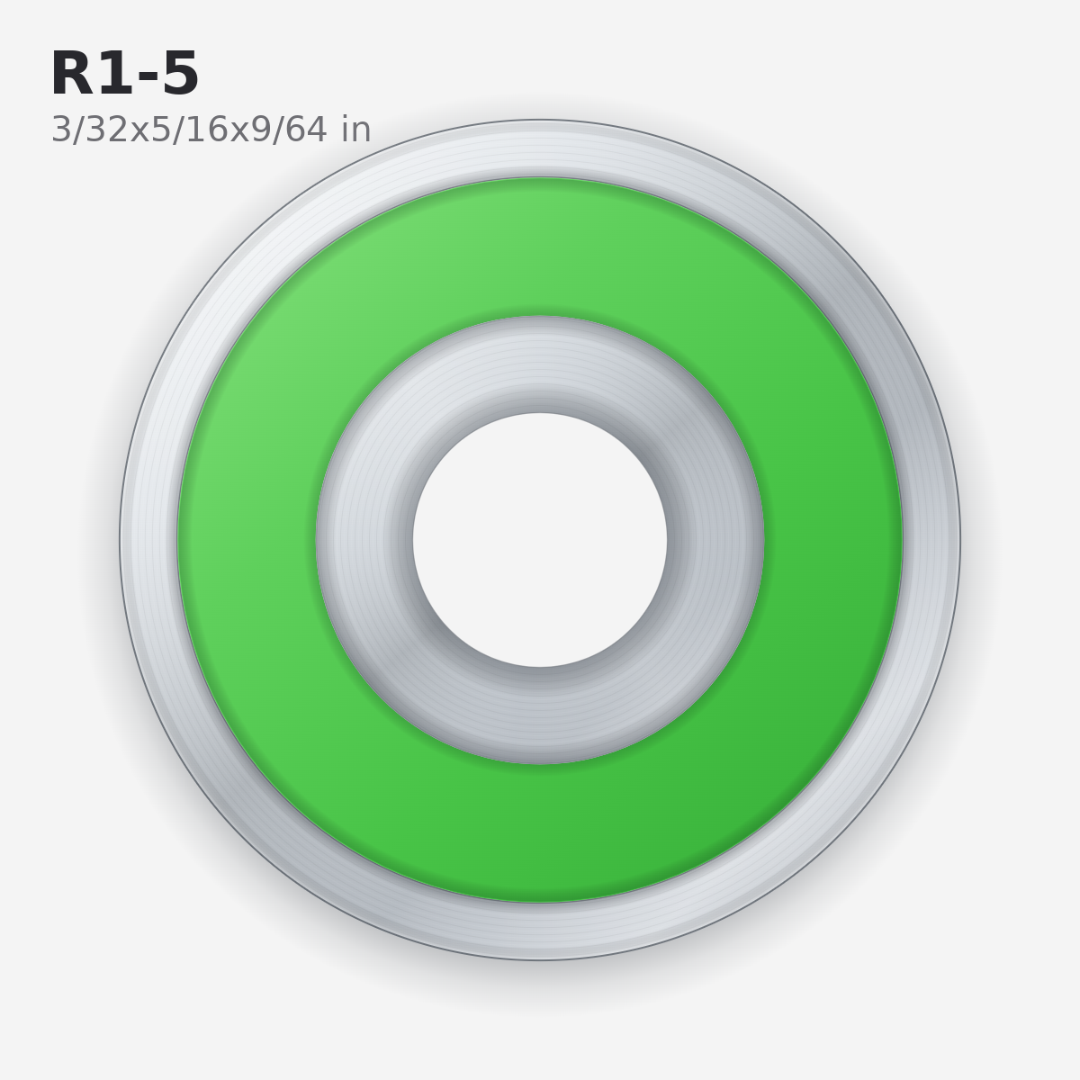 R1-5 Miniature Solid Oil Ball Bearing (3/32x5/16x9/64 in)