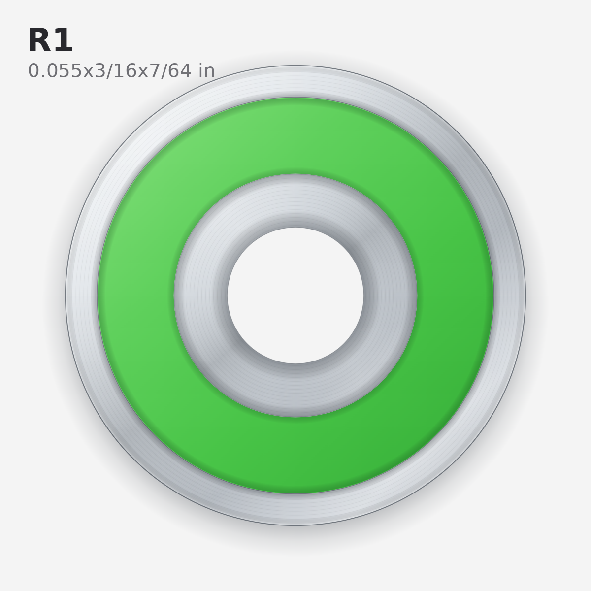 R1 Miniature Solid Oil Ball Bearing (0.055x3/16x7/64 in)