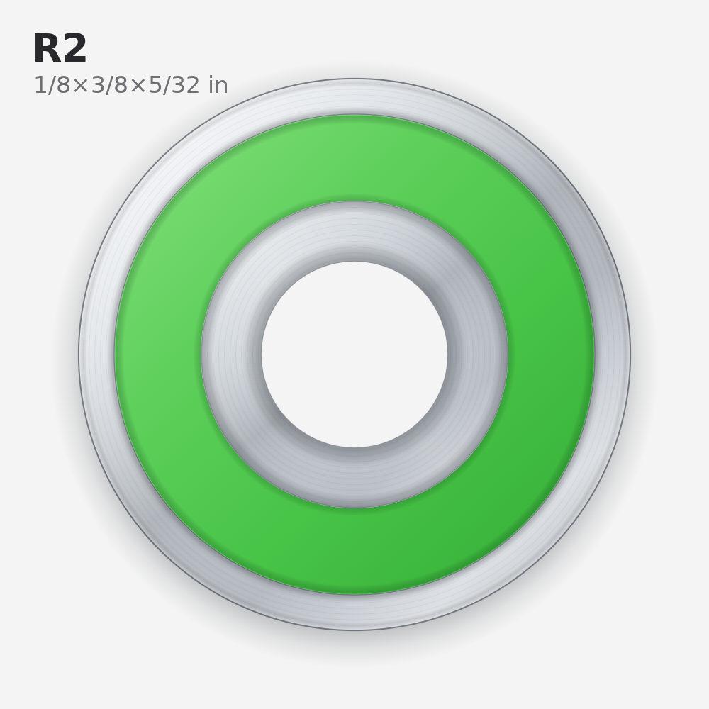 R2 Miniature Solid Oil Ball Bearing (1/8x3/8x5/32 in)