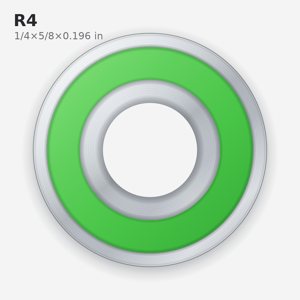 R4 Solid Oil Ball Bearing (1/4x5/8x0.196 in)