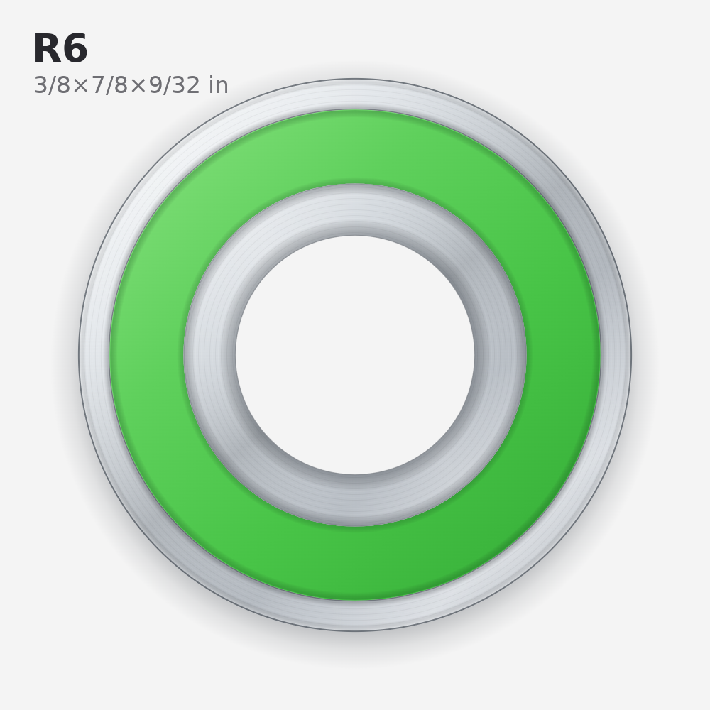 R6 Solid Oil Ball Bearing (3/8x7/8x9/32 in)