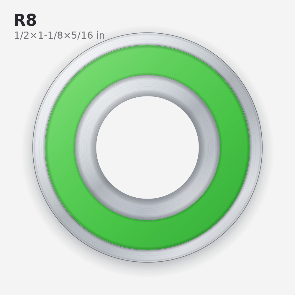 R8 Solid Oil Ball Bearing (1/2x1-1/8x5/16 in)