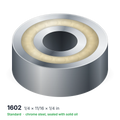 1602 solid oil ball bearing, 1/4 × 11/16 × 1/4 in, chrome steel, sealed with solid oil