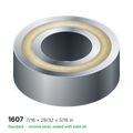 1607 solid oil ball bearing, 7/16 × 29/32 × 5/16 in, chrome steel, sealed with solid oil