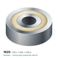 1620 solid oil ball bearing, 7/16 × 1-3/8 × 7/16 in, chrome steel, sealed with solid oil