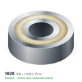 1628 solid oil ball bearing, 5/8 × 1-5/8 × 1/2 in, chrome steel, sealed with solid oil