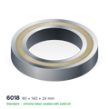 6018 solid oil ball bearing, 90 × 140 × 24 mm, chrome steel, sealed with solid oil