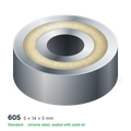 605 solid oil ball bearing, 5 × 14 × 5 mm, chrome steel, sealed with solid oil
