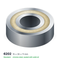 6202 solid oil ball bearing, 15 × 35 × 11 mm, chrome steel, sealed with solid oil