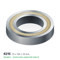 6215 solid oil ball bearing, 75 × 130 × 25 mm, chrome steel, sealed with solid oil