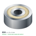 624 solid oil ball bearing, 4 × 13 × 5 mm, chrome steel, sealed with solid oil