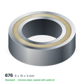 676 solid oil ball bearing, 6 × 10 × 3 mm, chrome steel, sealed with solid oil