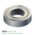6800 solid oil ball bearing, 10 × 19 × 5 mm, chrome steel, sealed with solid oil