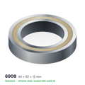 6908 solid oil ball bearing, 40 × 62 × 12 mm, chrome steel, sealed with solid oil