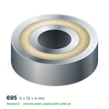 695 solid oil ball bearing, 5 × 13 × 4 mm, chrome steel, sealed with solid oil