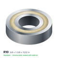 R10 solid oil ball bearing, 5/8 × 1-3/8 × 11/32 in, chrome steel, sealed with solid oil